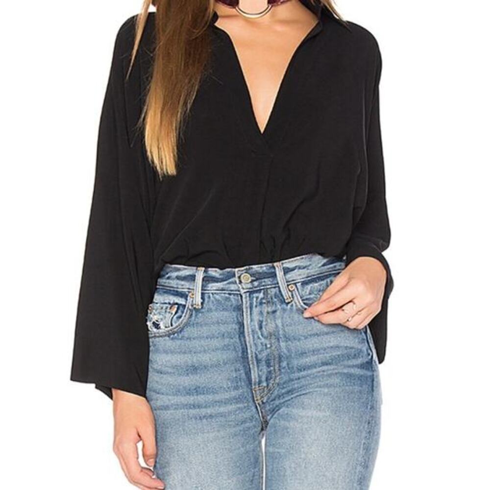 vince black oversized blouse‎